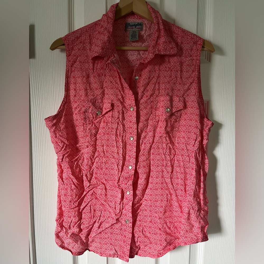 Wrangler Sleeveless Button Button Up - image 1